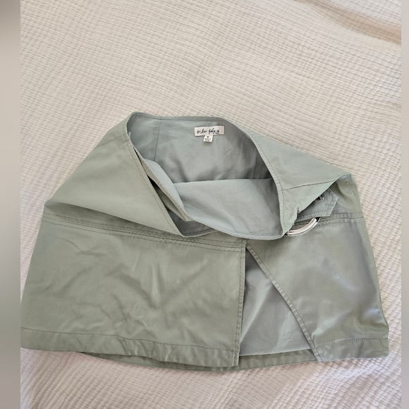 For Love And Lemons Buckled Mini Skirt | Size M | Green And Silver - Picture 3 of 5